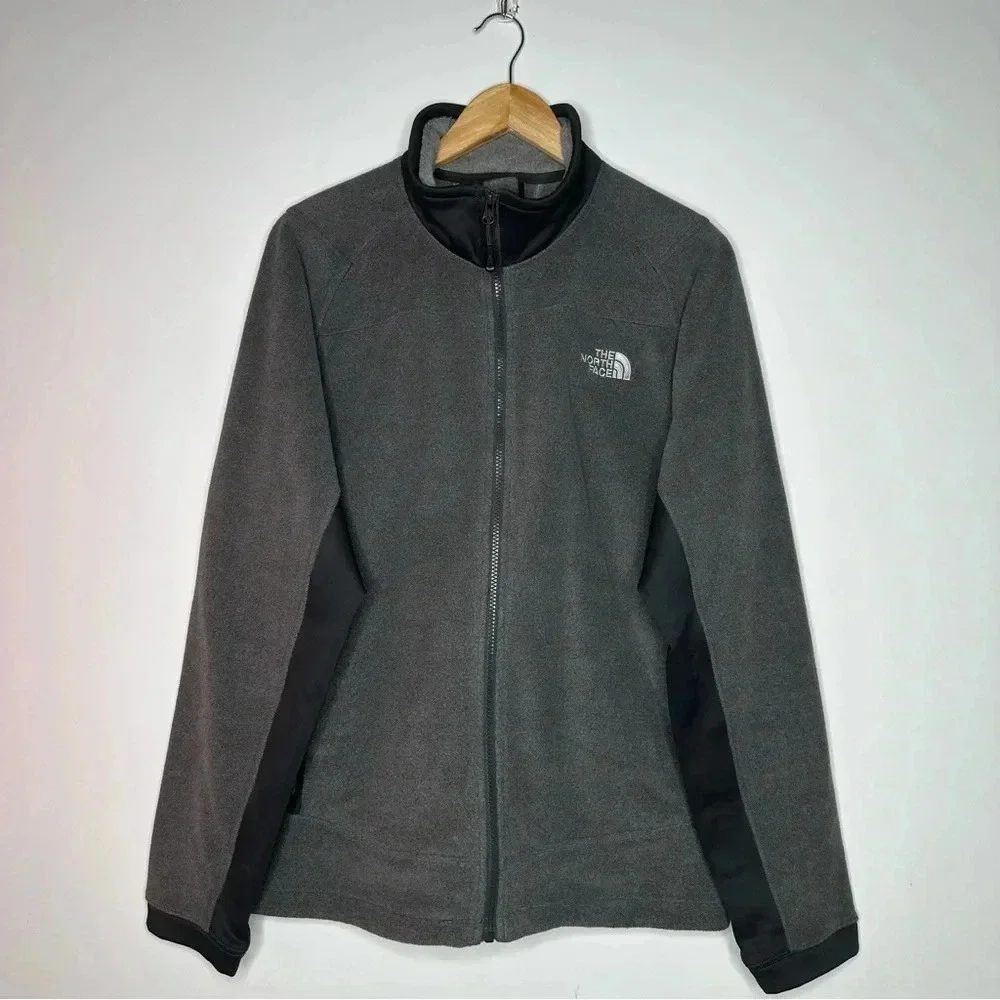 The North Face Men’s Grey/Black Zip Up Fleece Jacket Size Medium
